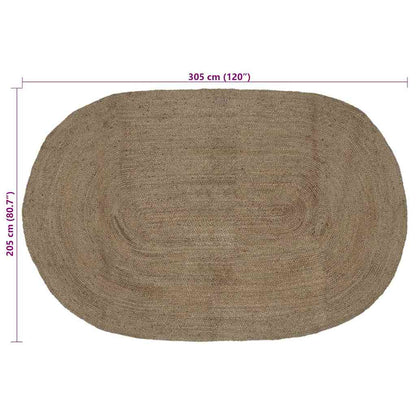 Bereichsteppiche Oval Grau 205 x 305 cm Jute