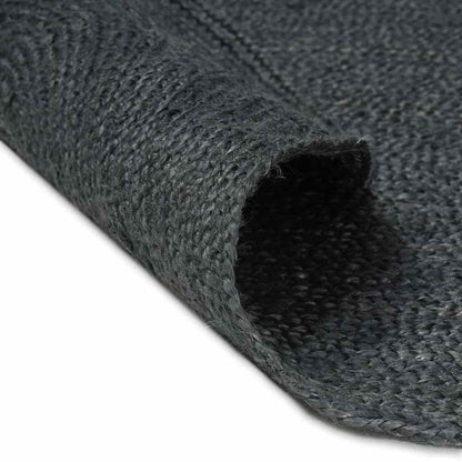 vidaXL Tapis de salon ovales Noir 100 x 152 cm Jute