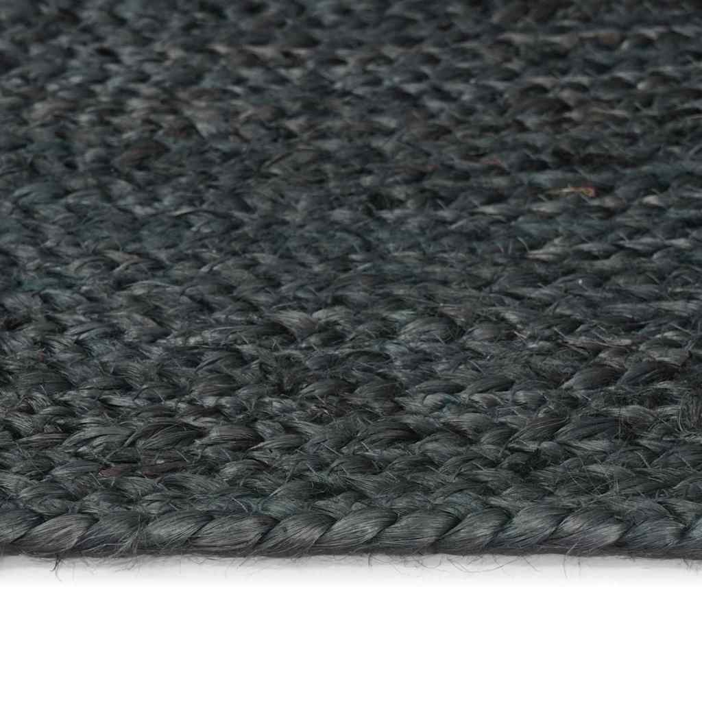 vidaXL Bereichsteppiche Oval Schwarz 122 x 183 cm Jute