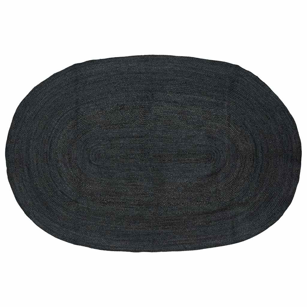 Bereichsteppiche Oval Schwarz 205 x 305 cm Jute