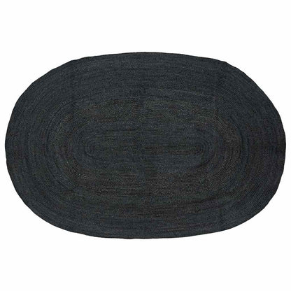 Bereichsteppiche Oval Schwarz 205 x 305 cm Jute