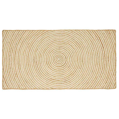 vidaXL Teppich Natürlich und Weiß 60 x 110 cm Jute