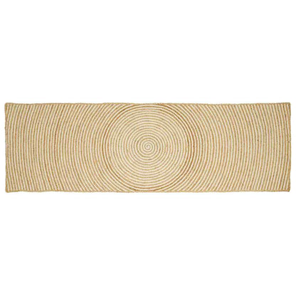 vidaXL Teppich Natürlich und Weiß 60 x 250 cm Jute