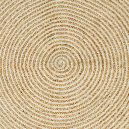 vidaXL Teppich Natürlich und Weiß 200 x 200 cm Jute