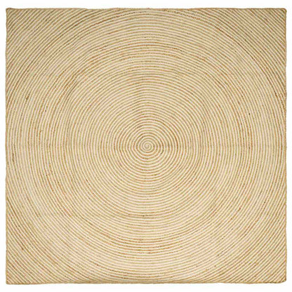 vidaXL Teppich Natürlich und Weiß 200 x 200 cm Jute