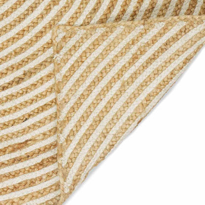 vidaXL Teppich Natürlich und Weiß 200 x 290 cm Jute