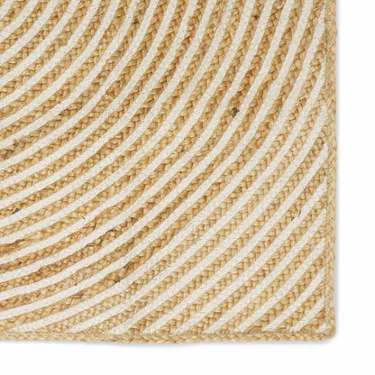 vidaXL Teppich Natürlich und Weiß 200 x 290 cm Jute