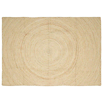 vidaXL Teppich Natürlich und Weiß 240 x 340 cm Jute