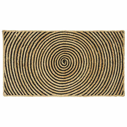 vidaXL Teppich Natürlich und Schwarz 60 x 110 cm Jute