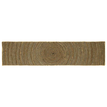 vidaXL Teppich Natürlich und Schwarz 60 x 250 cm Jute