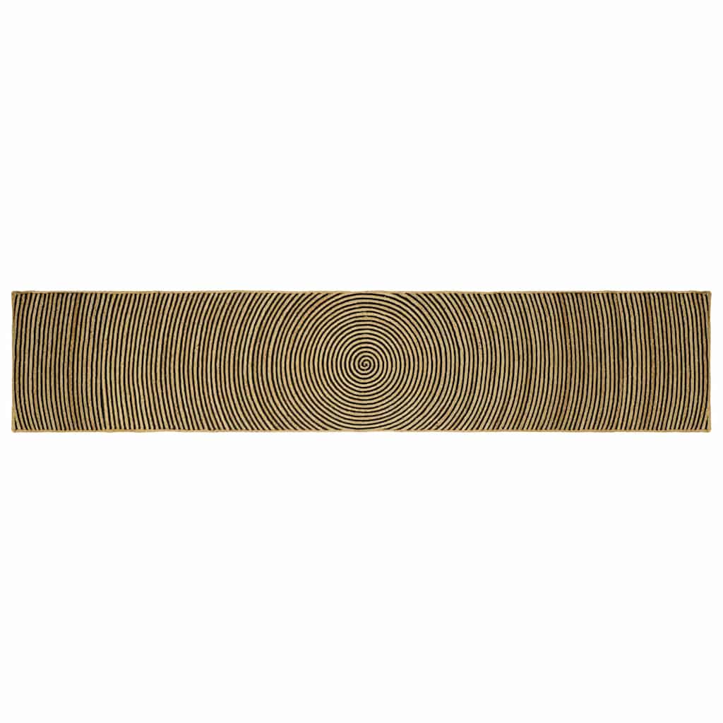 vidaXL Teppich Natürlich und Schwarz 60 x 400 cm Jute