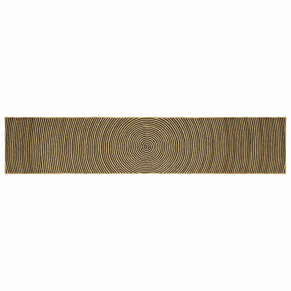 vidaXL Teppich Natürlich und Schwarz 60 x 400 cm Jute