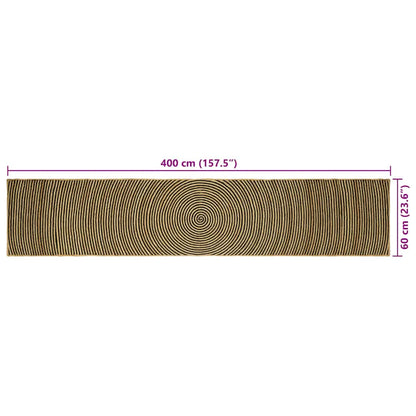 vidaXL Teppich Natürlich und Schwarz 60 x 400 cm Jute