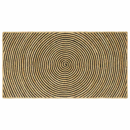 vidaXL Teppich Natürlich und Schwarz 80 x 150 cm Jute