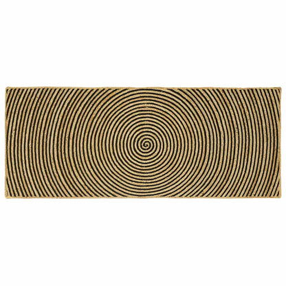 vidaXL Teppich Natürlich und Schwarz 80 x 200 cm Jute