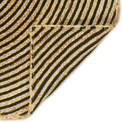 Teppich Natürlich und Schwarz 80 x 250 cm Jute