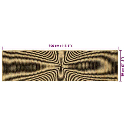 vidaXL Teppich Natürlich und Schwarz 80 x 300 cm Jute
