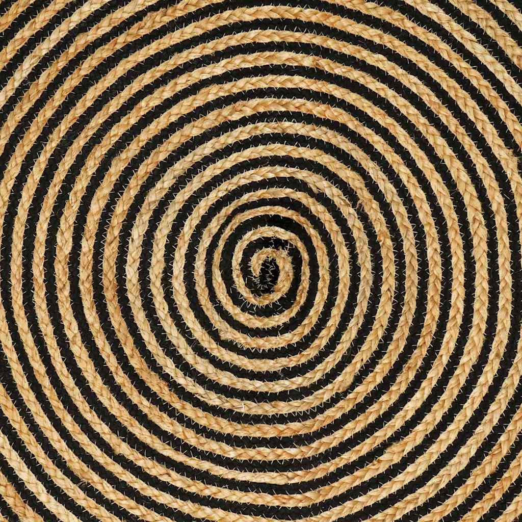 Teppich Natürlich und Schwarz 160 x 160 cm Jute