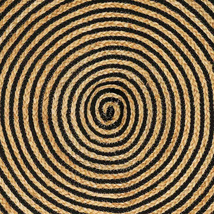 Teppich Natürlich und Schwarz 160 x 160 cm Jute