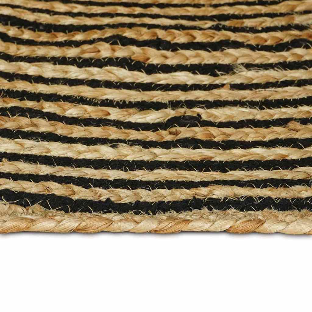 vidaXL Teppich Natürlich und Schwarz 160 x 230 cm Jute