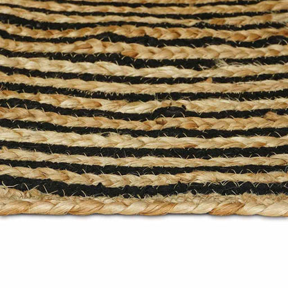 vidaXL Teppich Natürlich und Schwarz 200 x 200 cm Jute