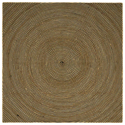 vidaXL Teppich Natürlich und Schwarz 200 x 200 cm Jute