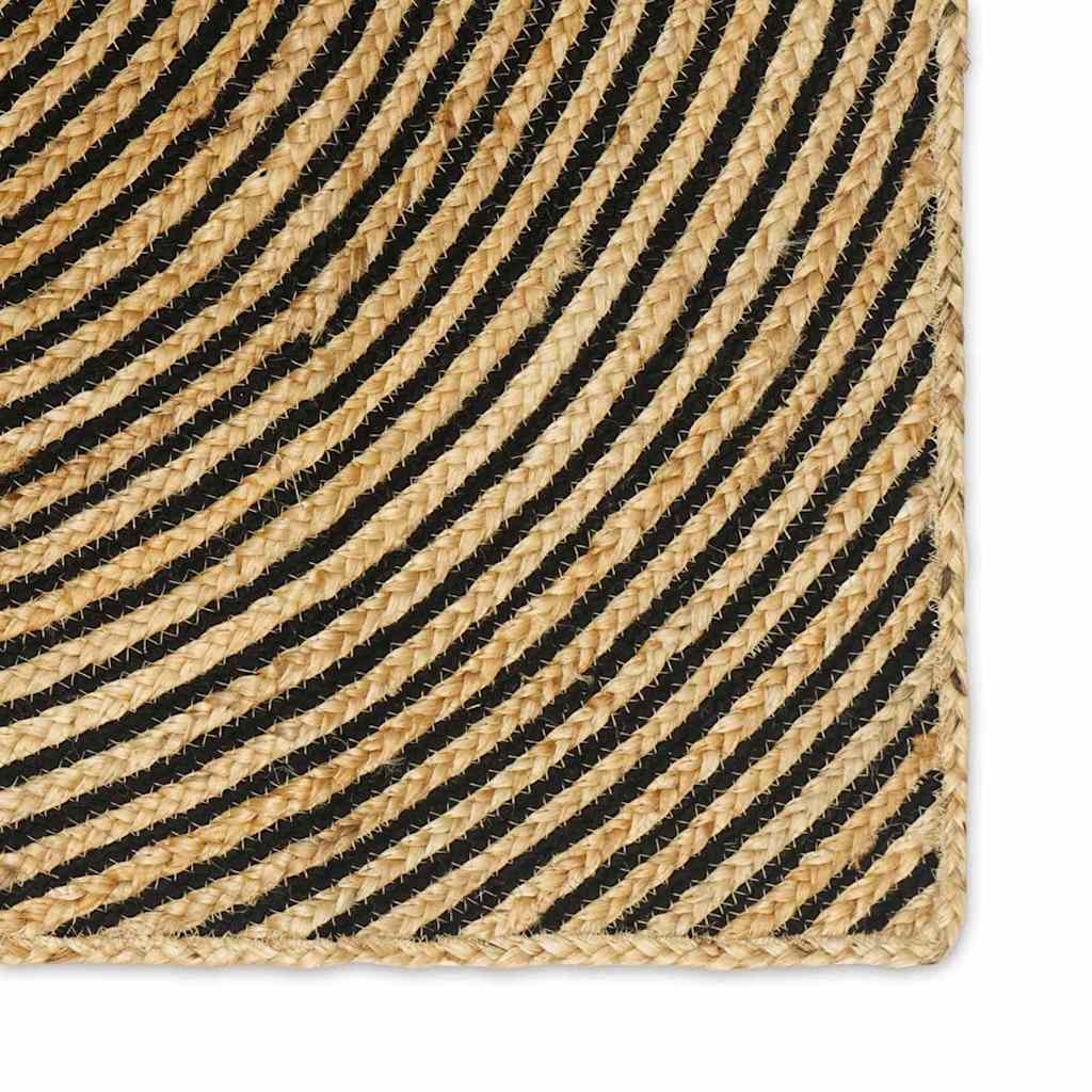 vidaXL Teppich Natürlich und Schwarz 200 x 290 cm Jute