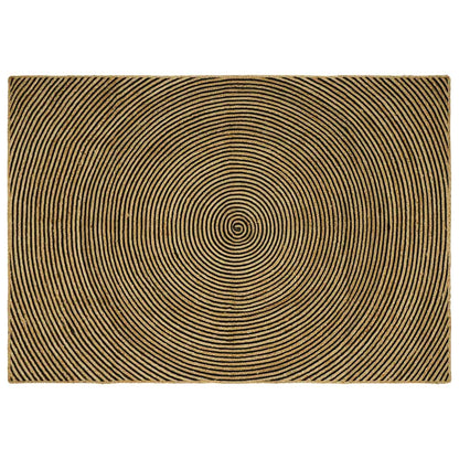 vidaXL Teppich Natürlich und Schwarz 200 x 290 cm Jute