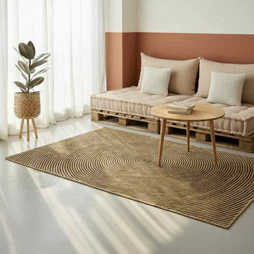 vidaXL Teppich Natürlich und Schwarz 200 x 290 cm Jute