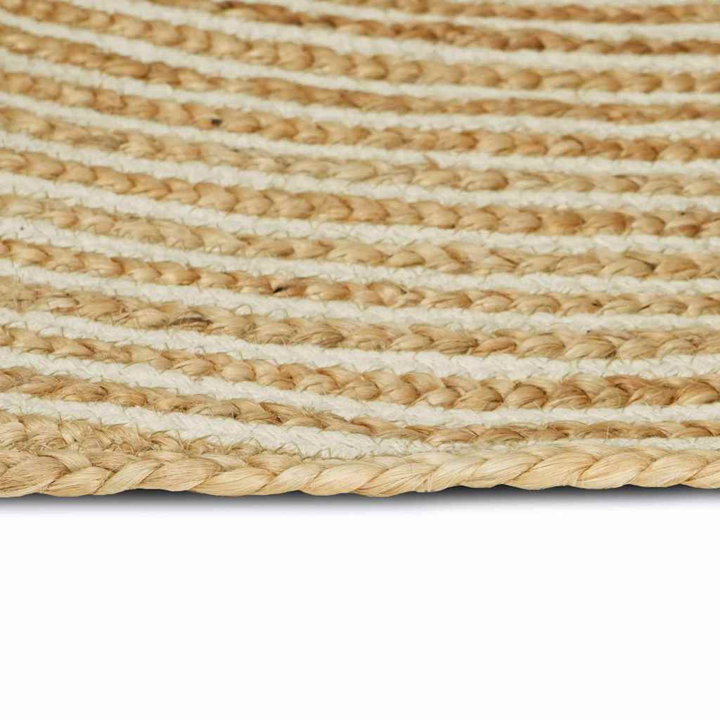 vidaXL Teppich Natürlich und Weiß 100 x 152 cm Jute