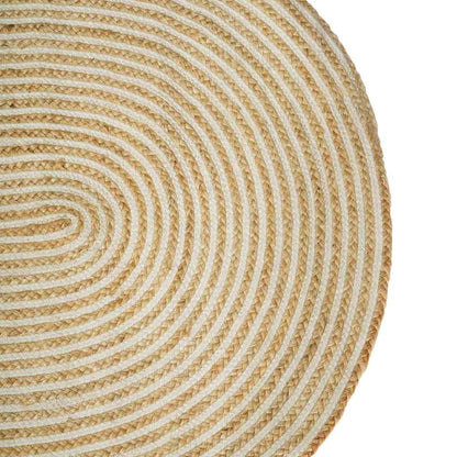 vidaXL Teppich Natürlich und Weiß 100 x 152 cm Jute