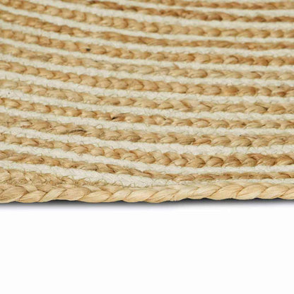 vidaXL Teppich Natürlich und Weiß 152 x 245 cm Jute