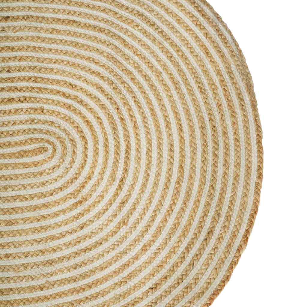 vidaXL Teppich Natürlich und Weiß 152 x 245 cm Jute