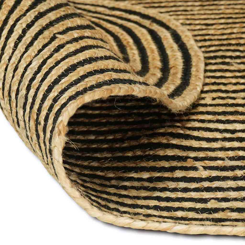vidaXL Teppich Natürlich und Schwarz 122 x 183 cm Jute
