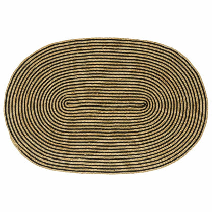 vidaXL Teppich Natürlich und Schwarz 122 x 183 cm Jute