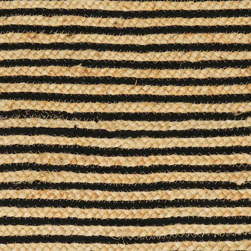 vidaXL Teppich Natürlich und Schwarz 122 x 183 cm Jute