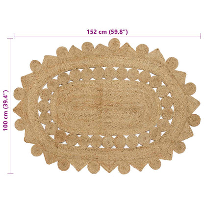 vidaXL Teppich Braun 100 x 152 cm Jute