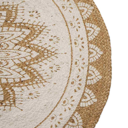 vidaXL Jute Teppich Floral Natur 100 x 152 cm Jute