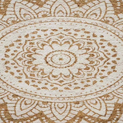 vidaXL Tapis en jute à motif floral Naturel 205 x 305 cm Jute