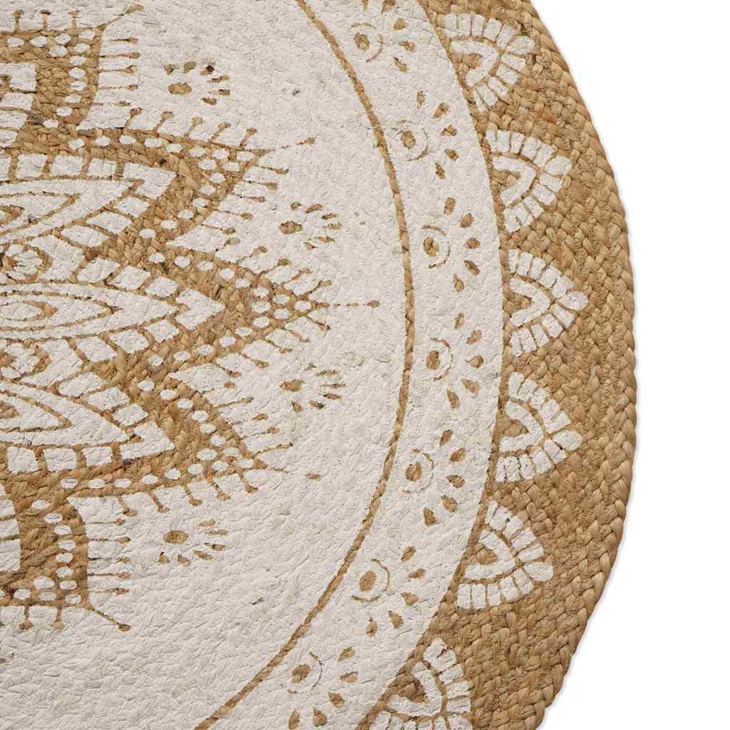 vidaXL Tapis en jute à motif floral Naturel 205 x 305 cm Jute