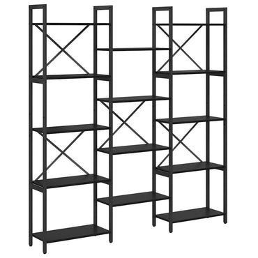vidaXL Bücherregal Schwarz Eichen-Optik 156 x 25 x 167 cm