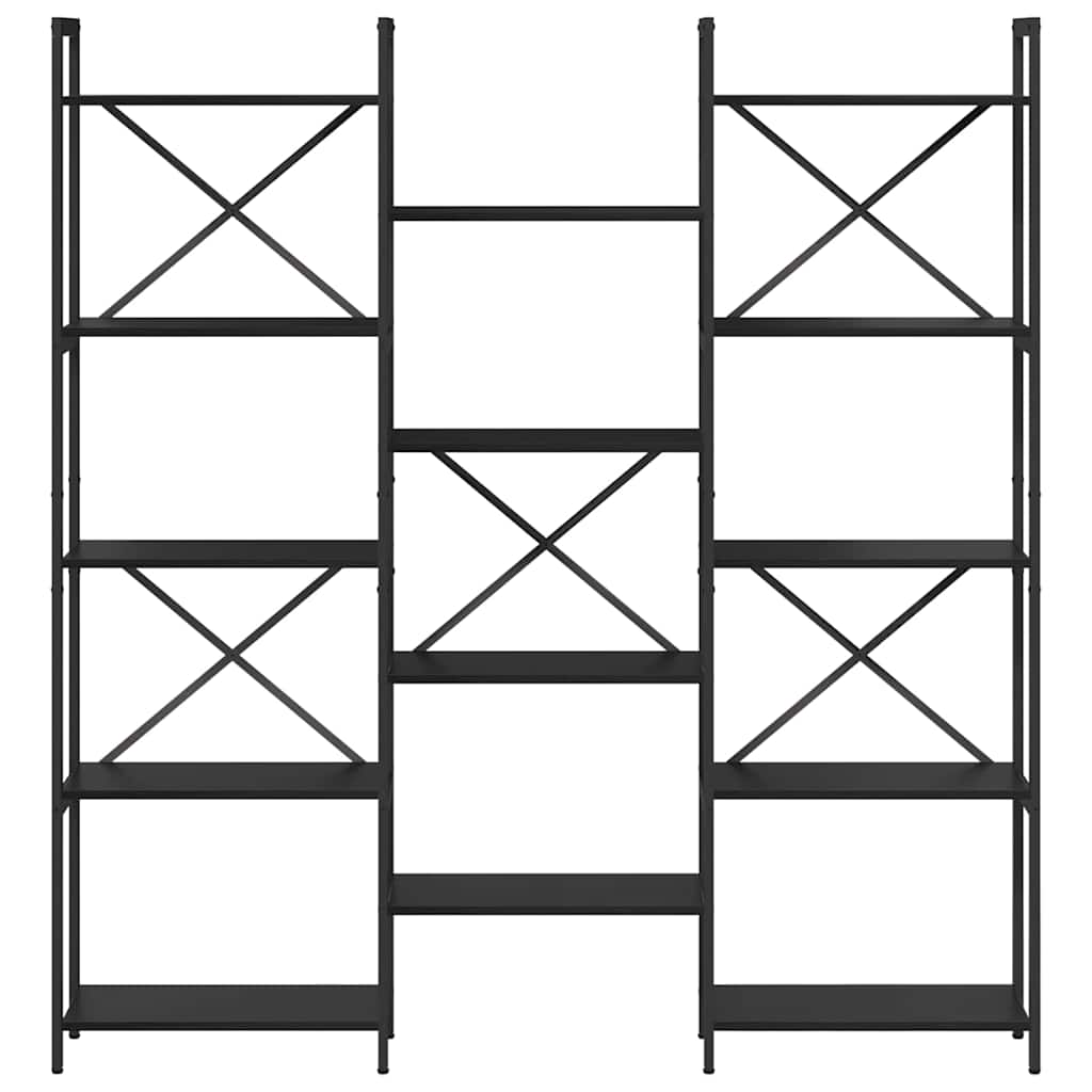 vidaXL Bücherregal Schwarz Eichen-Optik 156 x 25 x 167 cm