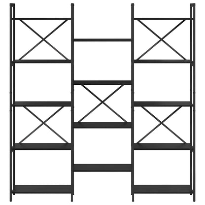 vidaXL Bücherregal Schwarz Eichen-Optik 156 x 25 x 167 cm