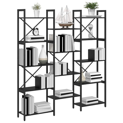 vidaXL Bücherregal Schwarz Eichen-Optik 156 x 25 x 167 cm