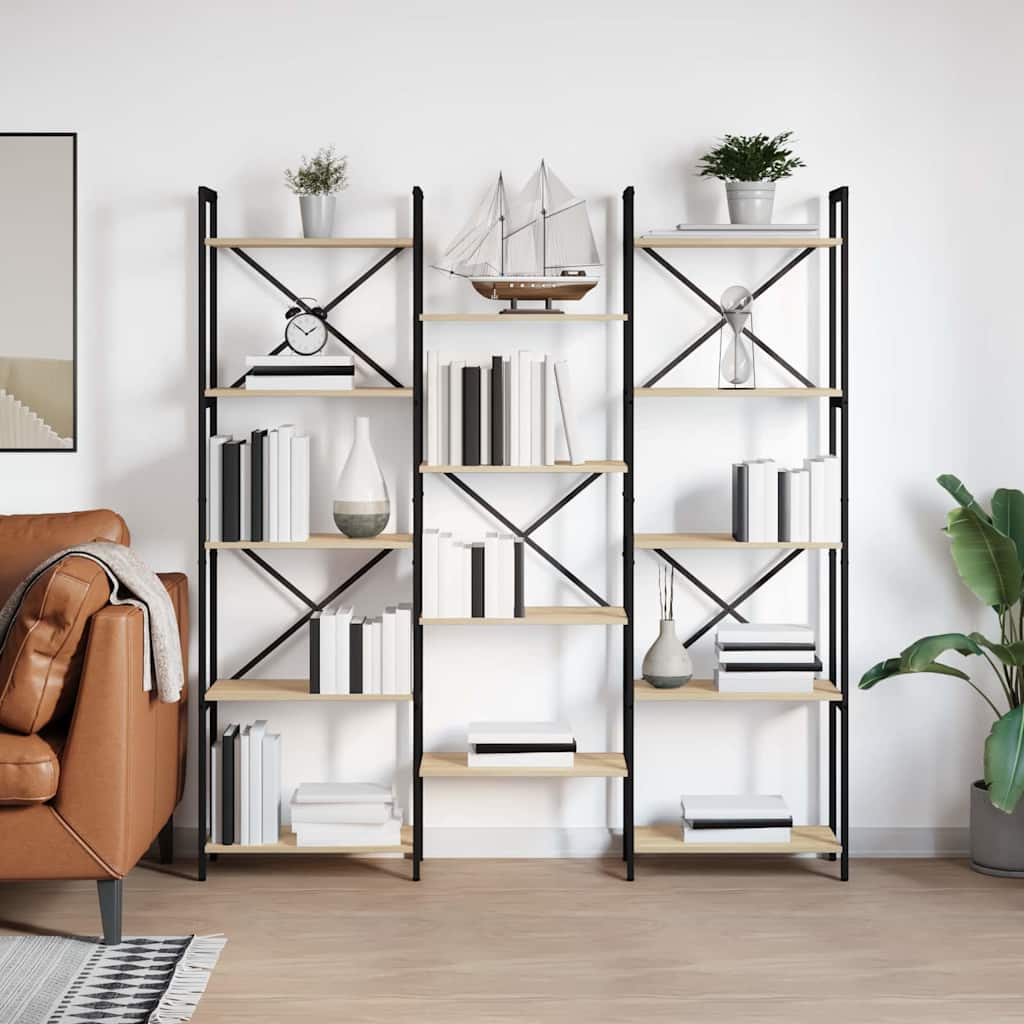 vidaXL Bücherregal Sonoma-Eiche 156 x 25 x 167 cm Holzwerkstoff