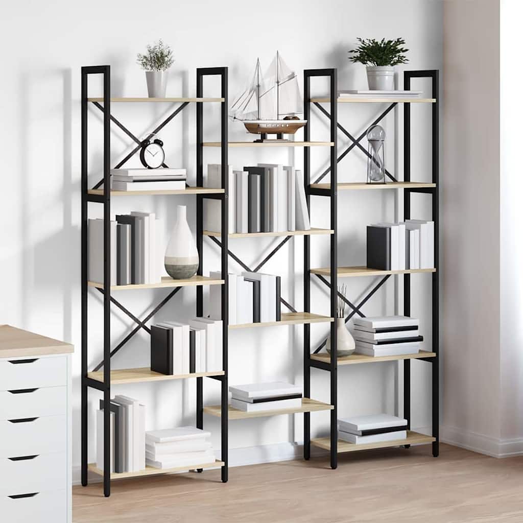 vidaXL Bücherregal Sonoma-Eiche 156 x 25 x 167 cm Holzwerkstoff