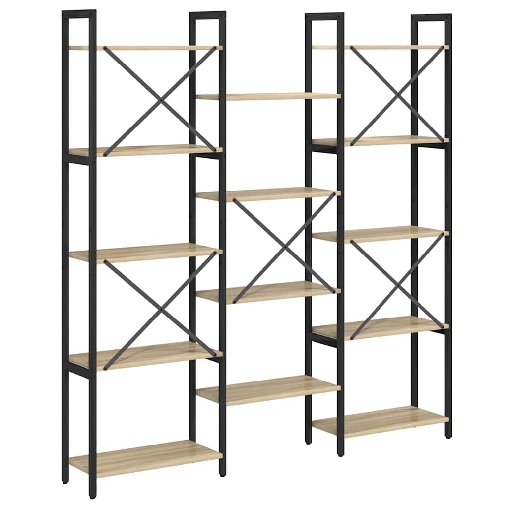 vidaXL Bücherregal Sonoma-Eiche 156 x 25 x 167 cm Holzwerkstoff
