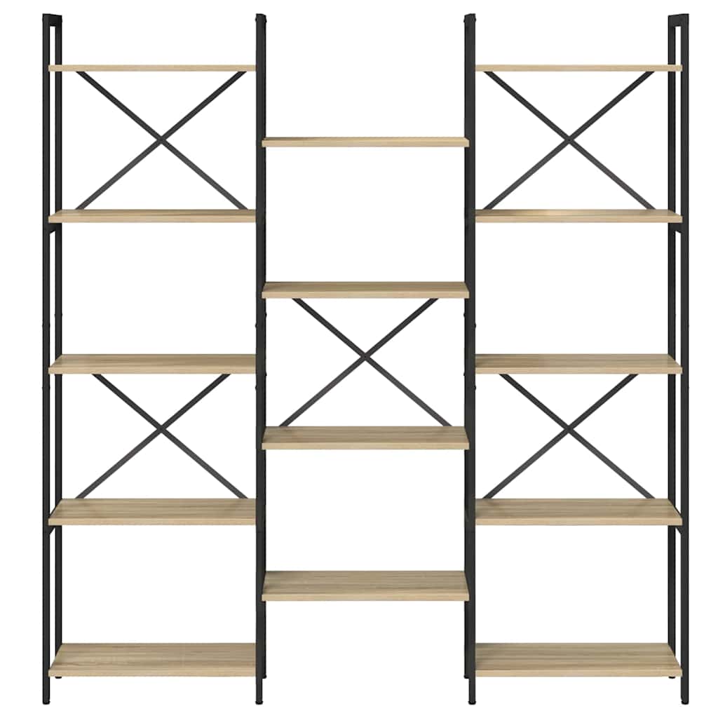 vidaXL Bücherregal Sonoma-Eiche 156 x 25 x 167 cm Holzwerkstoff