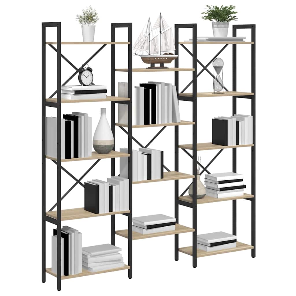 vidaXL Bücherregal Sonoma-Eiche 156 x 25 x 167 cm Holzwerkstoff