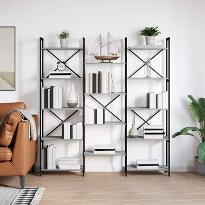 vidaXL Bibliothèque gris Sonoma 156 x 25 x 167 cm Bois d'ingénierie